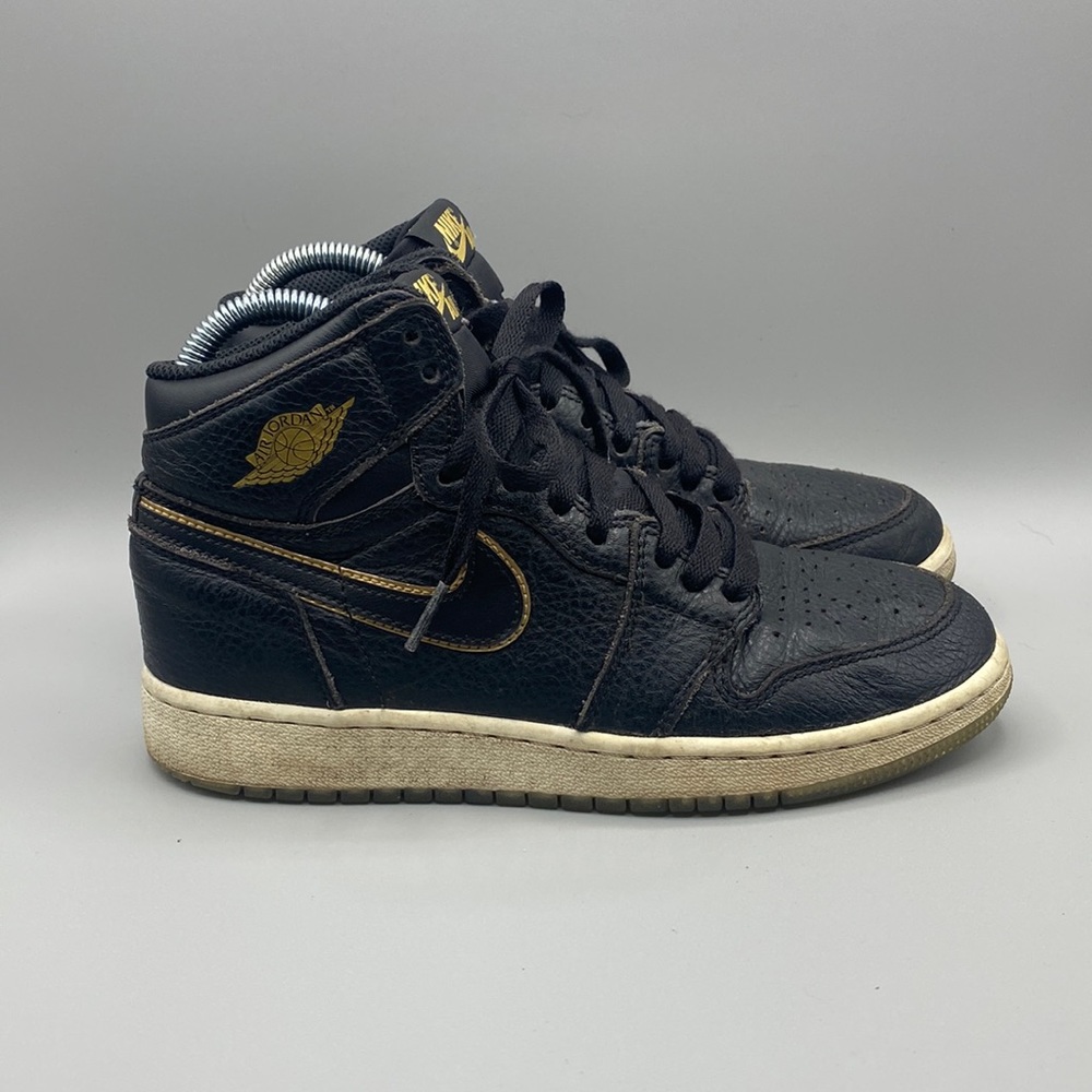 Nike Air Jordan 1 Retro high top City of Flight US Youth 5 black gold 575441-031